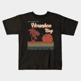 Horseshoe Bay Beach - Horseshoe Bay Beach Retro Sunset Kids T-Shirt